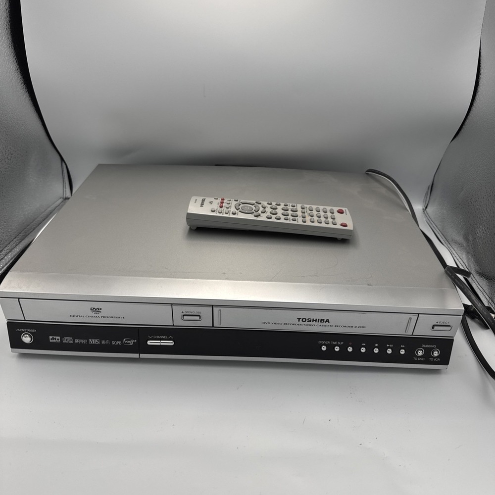 Toshiba D-VKR3 DVD VCR Combo Recorder VHS to DVD W/ Remote & Fan! Tested Works